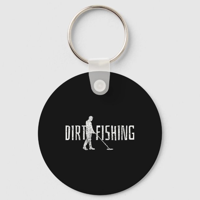Metal Detecting Detector Detection Fishing  Keychain (Front)