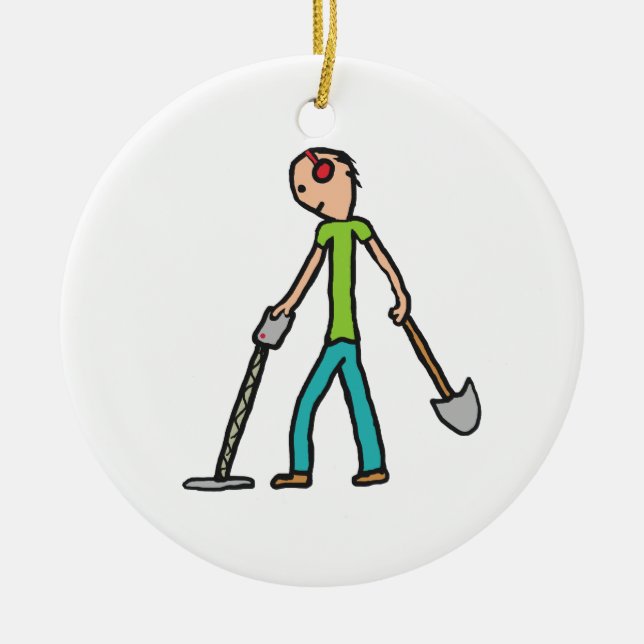 Metal Detecting Detectorist Ceramic Ornament (Front)