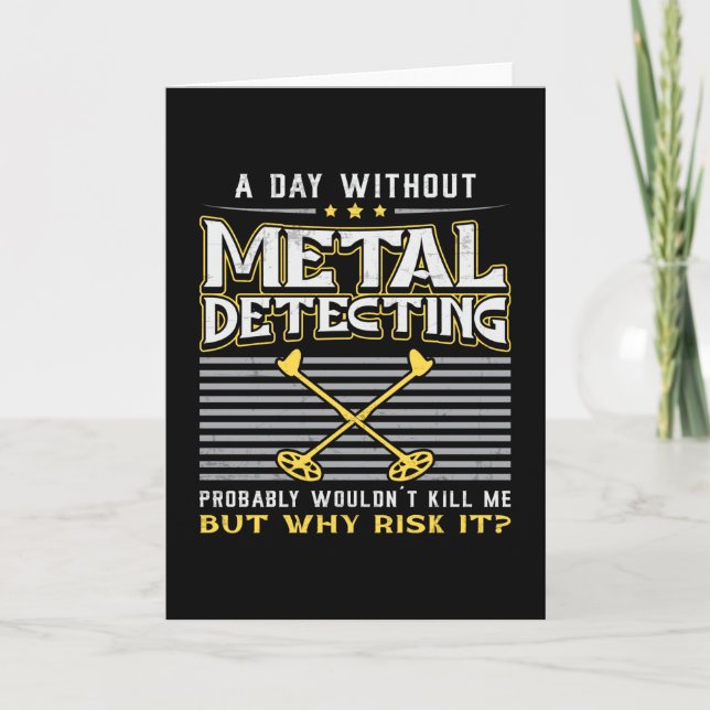 Metal Detecting Detectorist Gold Gift Idea Card (Front)