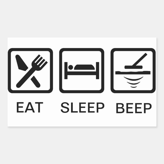 metal detecting EAT-SLEEP-BEEP decal Sticker (Front)