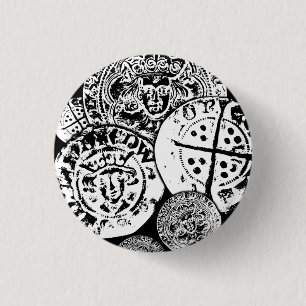 Metal detecting gift, hammered coin 1 inch round button