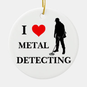 Metal detecting holiday ornament