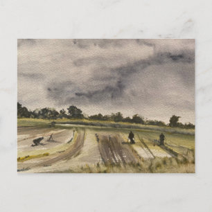 Metal Detecting In The Fields 2 Postcard