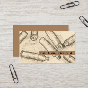 Metal Detecting Relic Hunter Bullet Casing Art Business Card