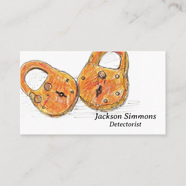 Metal Detecting Relics Locks Detectorist Business Card (Front)