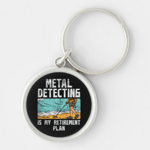 Metal Detecting Retirement Keychain