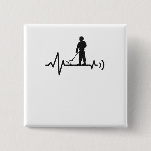 Metal Detector Detectoring Detectorist 2 Inch Square Button