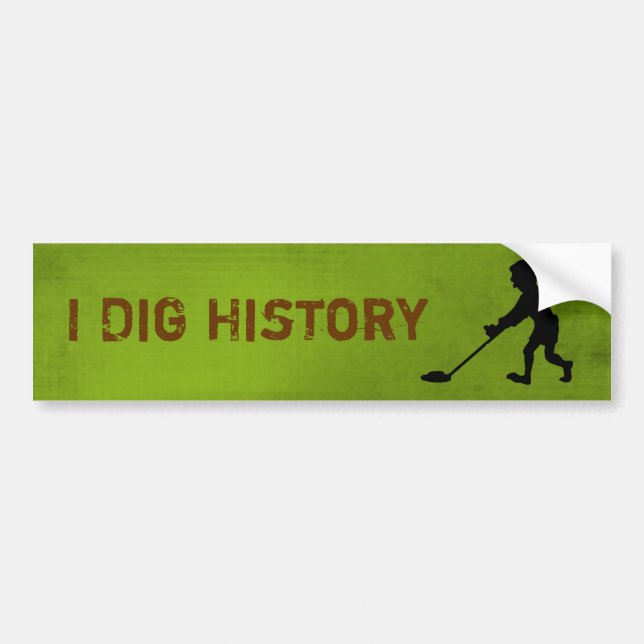 Metal Detector Dig History Silhouette Bumper Sticker (Front)