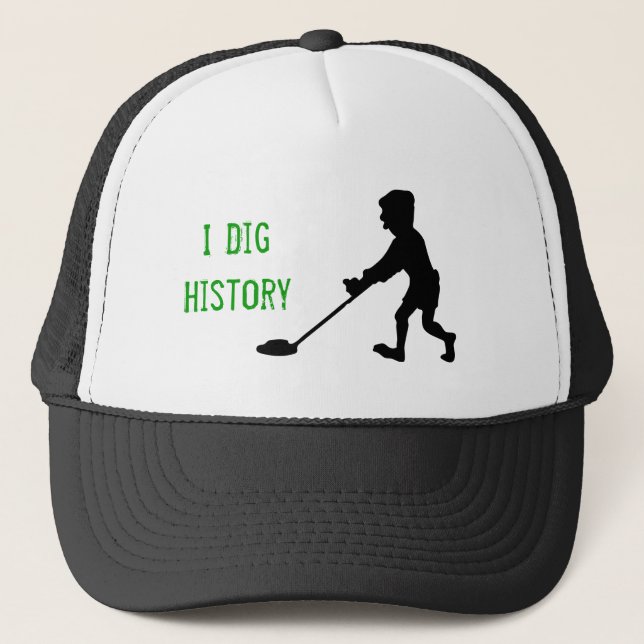 Metal Detector Dig History Silhouette Trucker Hat (Front)