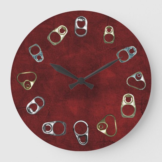 Metal Detector Pull Tabs Treasure Hunter Dirt Fish Large Clock (Front)