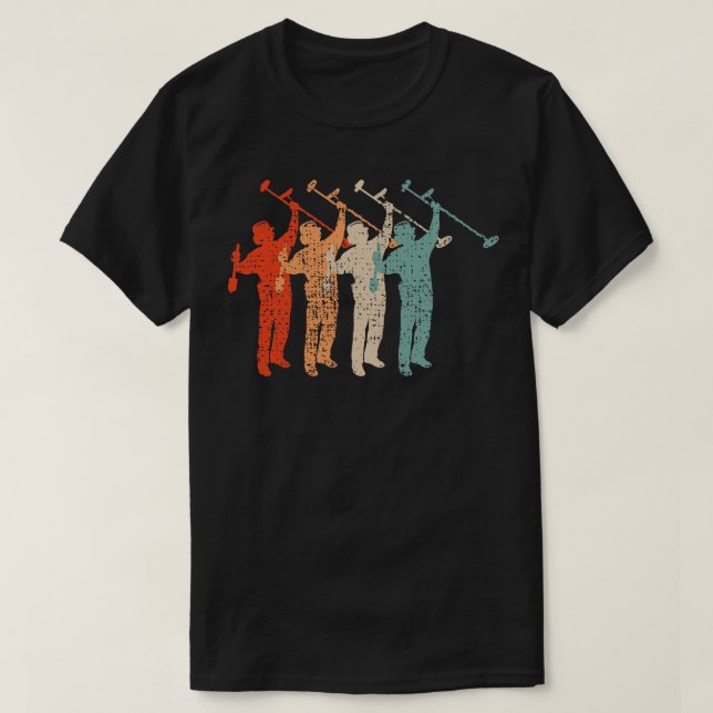 Metal Detectorist Retro T-Shirt (Design Front)