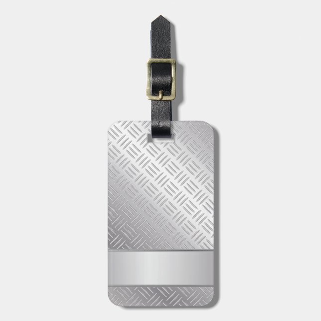 Metal diamond pattern luggage tag (Front Vertical)