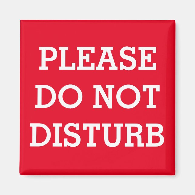 METAL DOOR MAGNET "DO NOT DISTURB" RED & WHITE (Front)