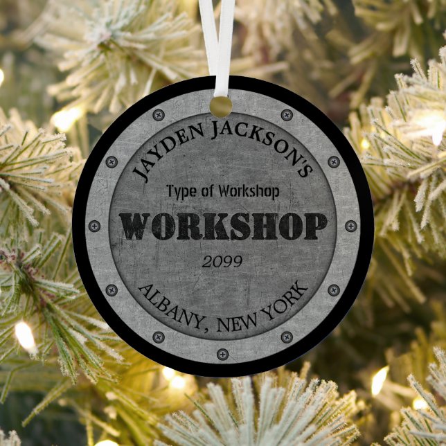 Metal Effect Shop Workshop Shed Man Cave Ornament (Insitu)