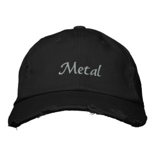 Metal Embroidered Light Text Baseball Cap