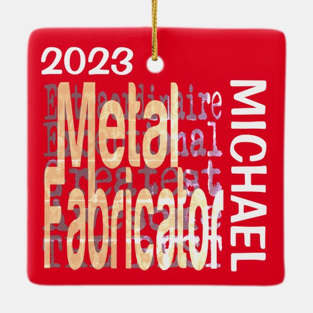 Metal Fabricator Extraordinaire CUSTOM Ceramic Ornament (Back)