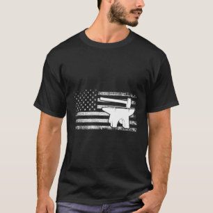Metal Forge Metal Worker American Flag Patriotic B T-Shirt