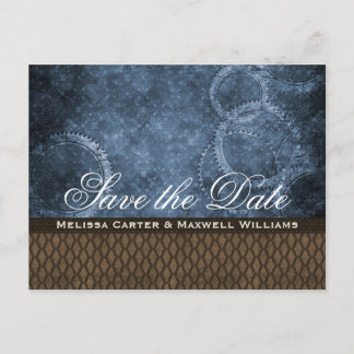 Metal Gear Save the Date Postcard, Blue Announcement Postcard