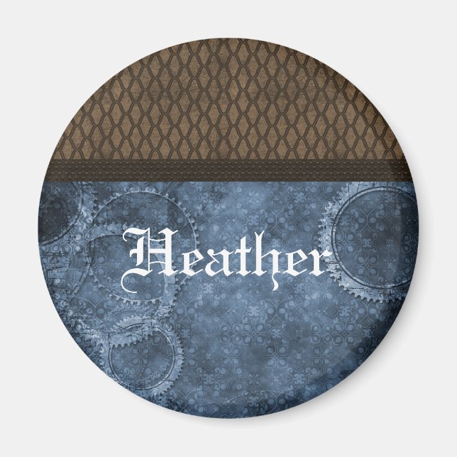 Metal Gear Steampunk Magnet, Blue Magnet (Front)