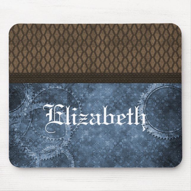 Metal Gear Steampunk Mousepad, Blue Mouse Pad (Front)