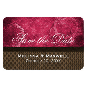 Metal Gears Save the Date Flexi Magnet, Pink Magnet
