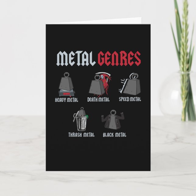 Metal Genres Rock Music Rock Hard Rock Card (Front)