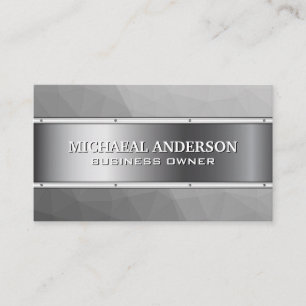 Metal Geometric Grey Background Business Card