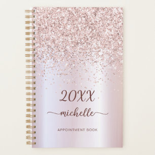 Métal Glam Féminin Rose Doré Paillettes Monogramme