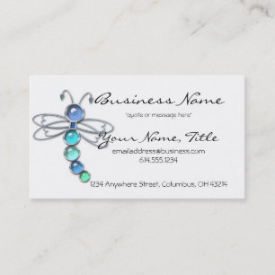 Metal & Glass Dragonfly Design 2 Business Cards