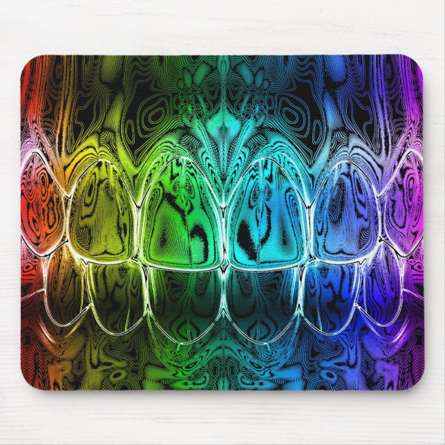 Metal Glow Coloured Teeth Bite Dentist Mousepad (Front)