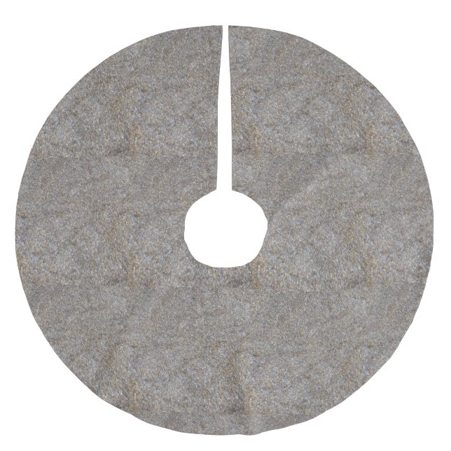 metal gold brass chips brushed polyester tree skirt (Front)