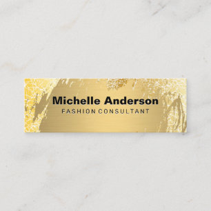 Metal Gold Brushed   Gold Texture Background Mini Business Card