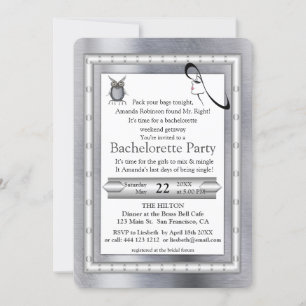Metal Gold, Silver - Brass Bachelorette Invitation