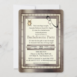 Metal Gold, Silver - Brass Bachelorette Invitation