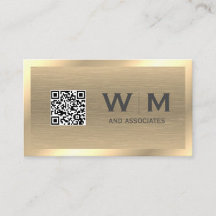 Metal Gold Texture   QR CODE Business Card