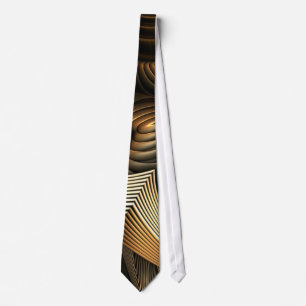 Metal golden waves pattern tie