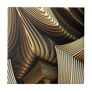 Metal golden waves pattern tile
