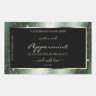 Metal Green Sparkle Glitter Frame Product Label
