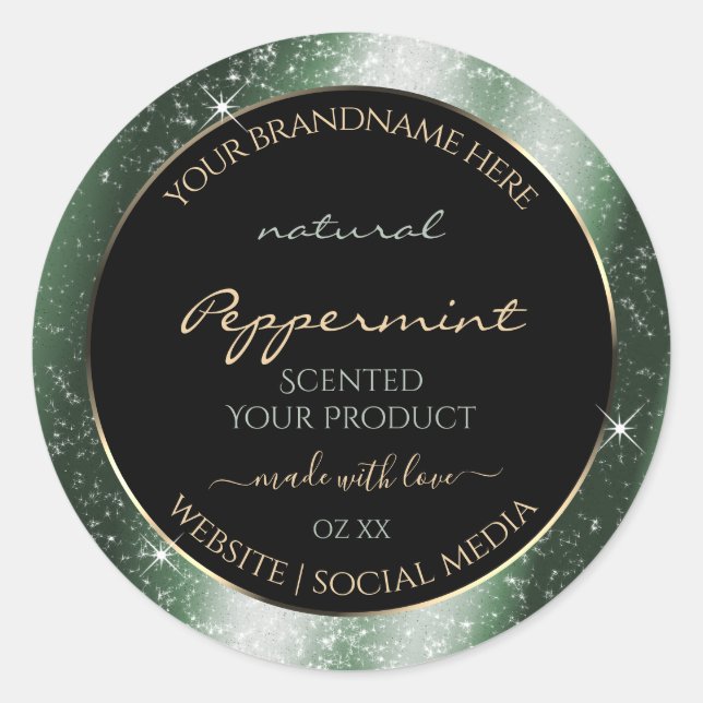 Metal Green Sparkle Glitter Frame Product Label (Front)