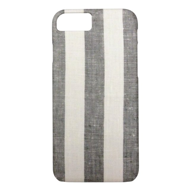 Metal Grey and Cream Striped iPhone Cases (Back)