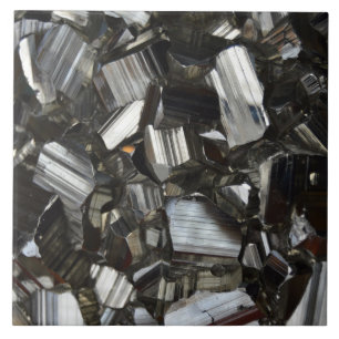 Metal Grey Shiny Quartz Crystals Tile