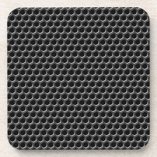 Metal grid pattern - background coaster (Front)
