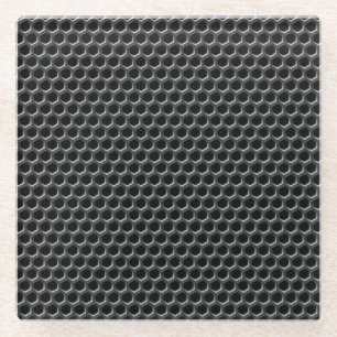 Metal grid pattern - background glass coaster