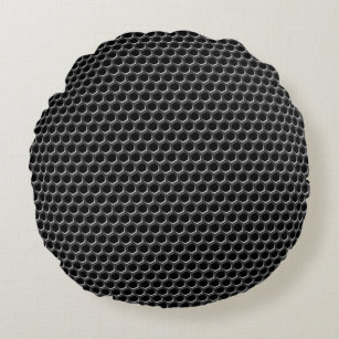Metal grid pattern - background round pillow