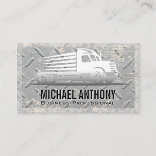 Metal Grid Pattern   Grunge   Semi Truck Business Card