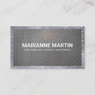 Metal Grid Pattern Rivets Business Card