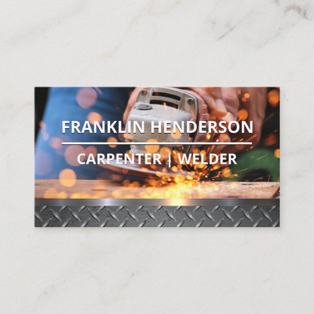 Metal Grinder | Steel Plated Business Card (Front)