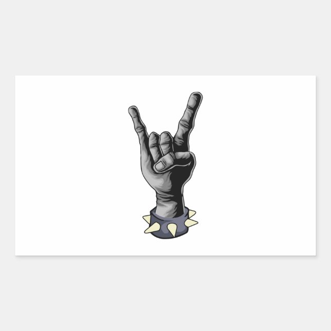 Metal Hand Devil Horns Heavy Metal Sticker (Front)