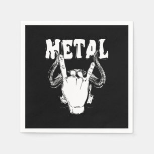 Metal Hand Sign Metalcore Heavy Metal Hard Rock Mu Napkin