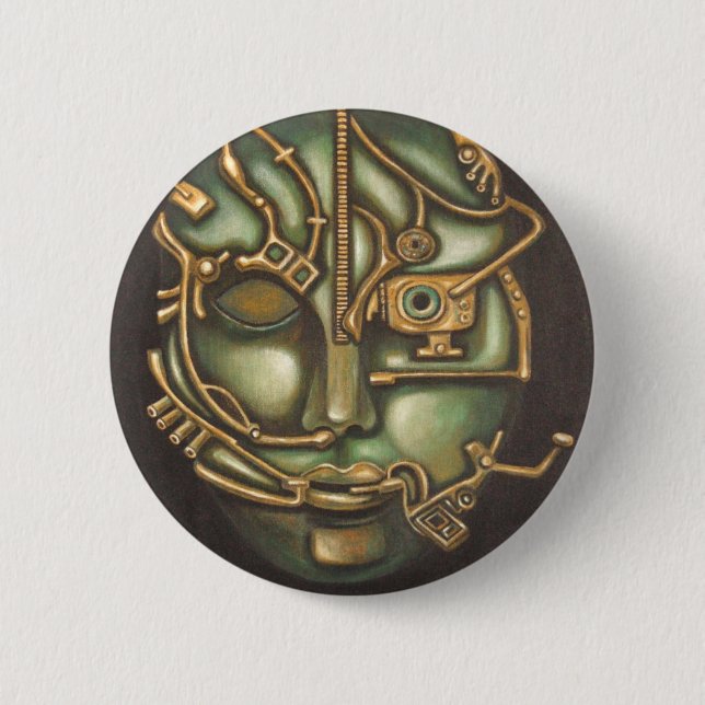 Metal Head 2 Inch Round Button (Front)
